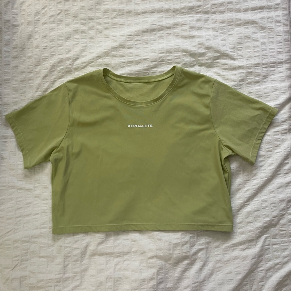 Alphalete Green Jersey Crop Top